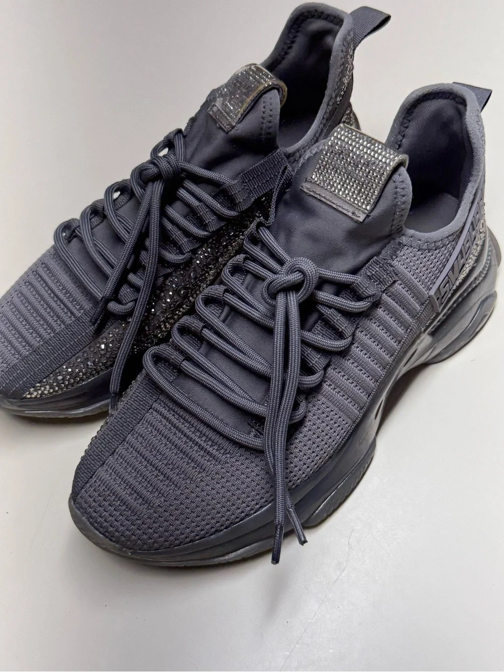 Steve Madden Maxima-R Iridescent Rhinestone Sneakers Women Size 9.5